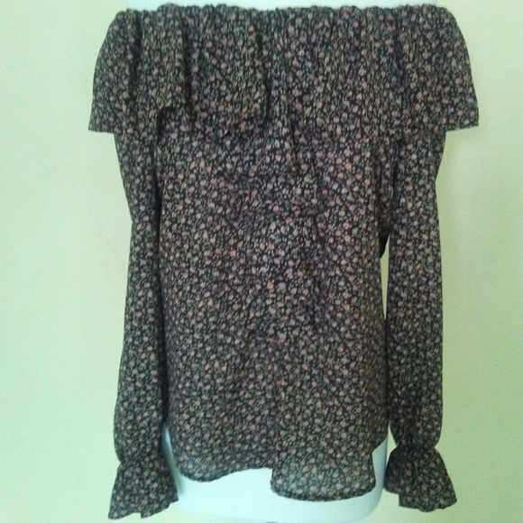Vintage Tops - Peasant Off The Shoulder Ruffle Top Vintage